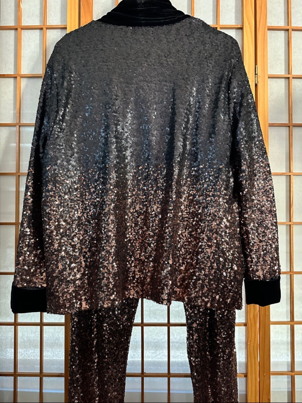 Johnny Was Black Velvet & Sequin Jacket - Picture 4 of 4